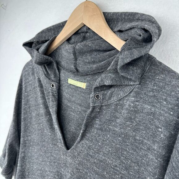 ALTERNATIVE Hoodie Womens L EARTH Sweatshirt Marled Elbow Sleeve Pullover Gray - Picture 5 of 12